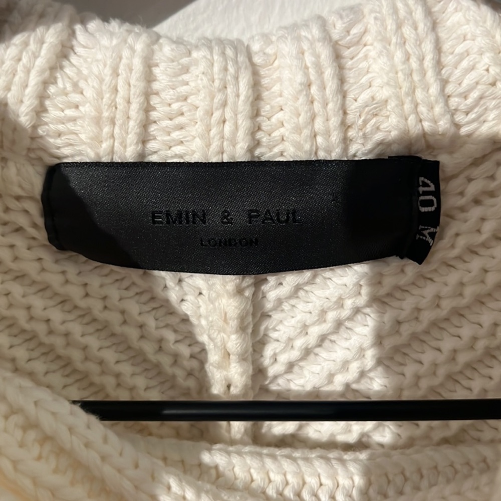 Emin & Paul Women’s Cropped Sweater | Cream | Size 40 (fits like XS/XXS) - Picture 5 of 5